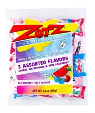 Zotz Fizzy Candy 46 Count Assorted Fruit Flavors Sweet Sour Treats Since 1970