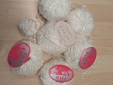 Effektgarn weiss glänzend mit Noppen