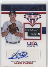 2017 USA Baseball Stars & Stripes Laundry Tag 7/8 Alex Faedo #6 Patch Auto 0i76