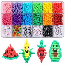 1720 pcs Pony Beads Kit 1830pcs 6 Style Letter Alphabet Beads Rainbow Plastic...