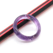 Stone Band Ring Round Shape Solid Material Dainty Finger Width 6mm Women Jewelry