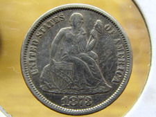 High grade "no arrows" 1873 Seated dime ... a nice type coin ( item #5C037 )