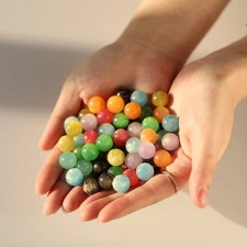 10pcs Color Beads Round Charm Spacer Loose Beads 8/10mm For Jewelry Making