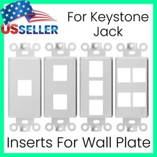 Keystone Wall Plate Insert 1 2 3 4 Port Hole Jack White for Decorative Faceplate