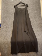 David's Bridal Dress Womens 20 Black Beaded Chiffon Gown Bridesmaid Formal