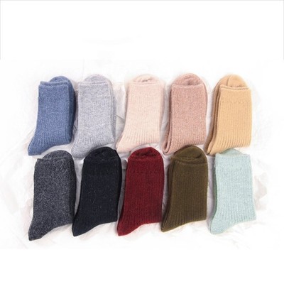 ladies wool dress socks 5Pack Women Crew Warm Thermal Thick Solid Heavy Colors Boot 5-9 womens brown wool socks
