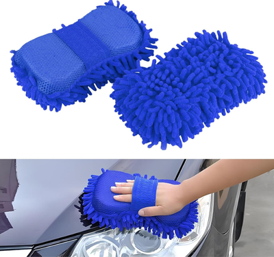 #ad #ad Microfiber Chenille Car Wash Sponge Auto Care Brush Pad Gloves Cleaning Tools $17.99