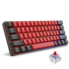 60 Wired Mechanical Keyboard, Mini Gaming Keyboard with 61 Keys for PC, Wind...