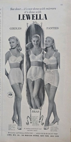 1956 Women's Lewella girdles panties bras vintage fashion pretty blondes Ad