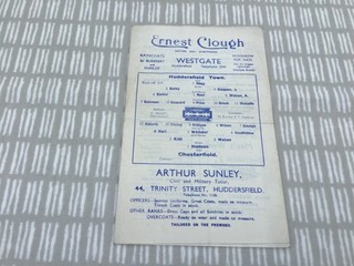Huddersfield v Chesterfield 1945/46 Football League North 4 Pager 23rd Feb 1946