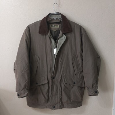 ラン RFT Jacket Men Size L Full Zip & Snaps Heavy Winter GREEN W/Warmer