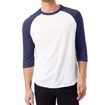 Alternative Men's Keeper Eco Jersey Baseball Tee Blue Size M /061