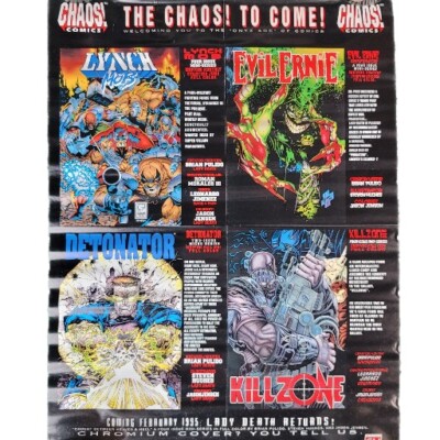 Chaos Comics Vintage Poster  Evil Ernie Lynch Mob Kill Zone Detonator  1994 90s