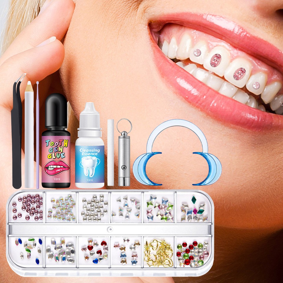 Professional Home Tooth Gem Kit Silver Edition Full Syringe Tooth Gem