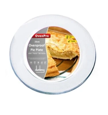 Ovenproof Glass Plate Pie Plate 25cm Tart Flan Plate Baking Dish Clear Dish - Image 1 of 4