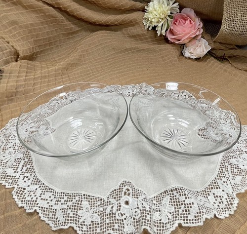 Antique Tiffin Glass Company Virginia # 14184 Crystal Finger Bowl Set of 2 Rare - Foto 3 di 10