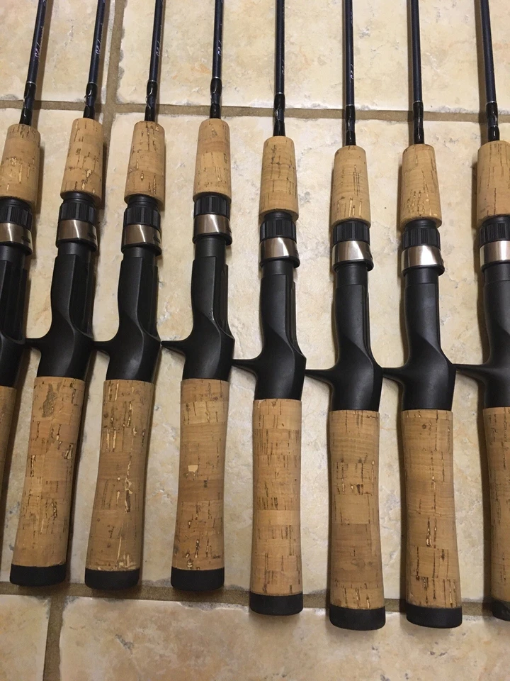 SALE (3) 4'6" Shakespeare Micro Series Graphite UL Casting Rods Cork Handle Blue - Image 3 of 4