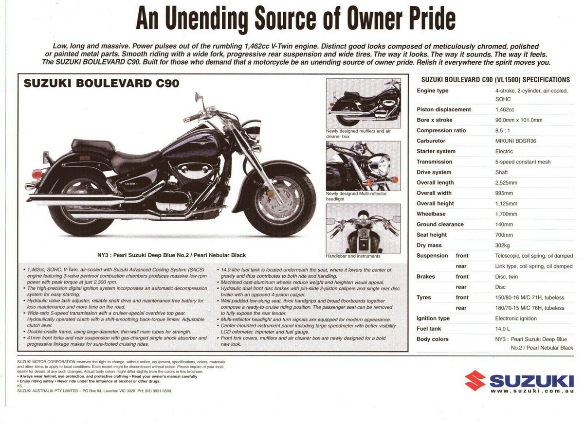 2002 SUZUKI 1500 BOULEVARD C90 CRUISER BIKE 2 page