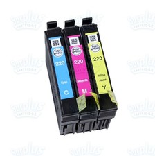 3PK Genuine Epson 220 Color Ink Cartridges XP420 XP424 WF2630 WF2650 WF2660