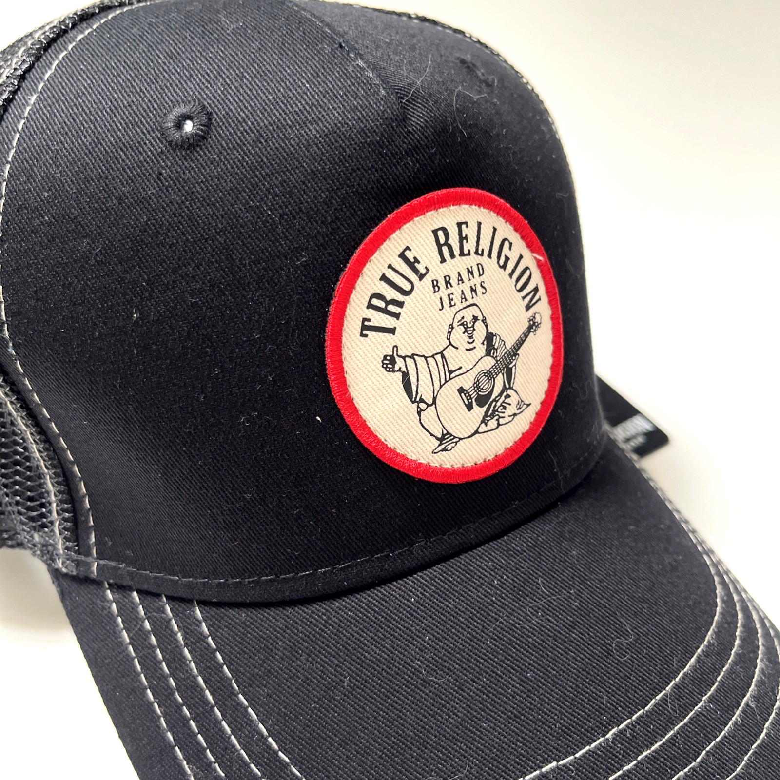 NWT Original TRUE RELIGION Trucker Baseball Cap Embroidered Patch Stitched Mesh image 3