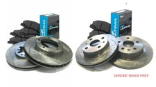 SLOTTED DIMPLED Front & REAR BRAKE ROTORS & PADS COMMODORE VE VF V8 & SS