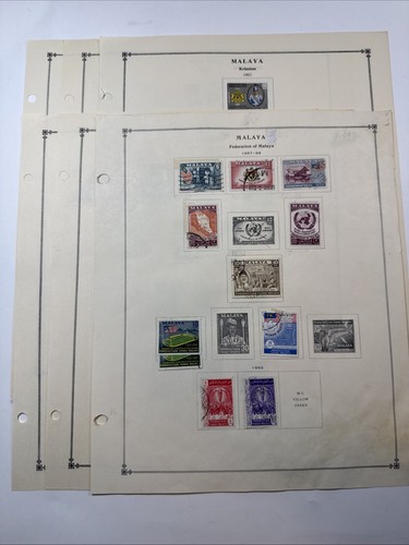 Scott Album Pages Of Malaya Stamps x6 Pgs x86 1957-1962 #365