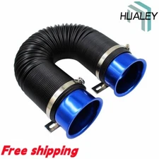 Universal 3'' Flexible Car Cold Air Intake Hose Filter Pipe Telescopic Tube Kit