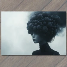 Art Print Fashion Fantasy Surreal Headpiece Bubbles Lace Mysterious Woman