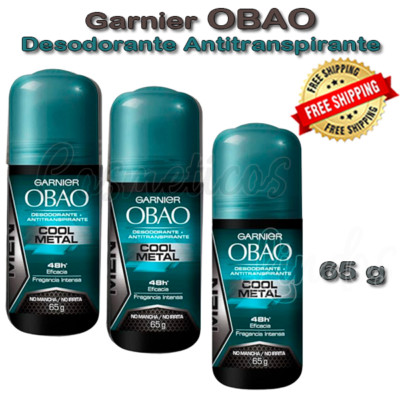 3 pack Garnier  Obao Antiperspirant Deodorant Cool Metal for Men  Made in Mexico