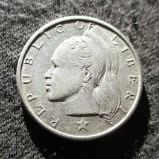 OLD SILVER 25 CENTS 1960 COIN OF LIBERIA AFRICA
