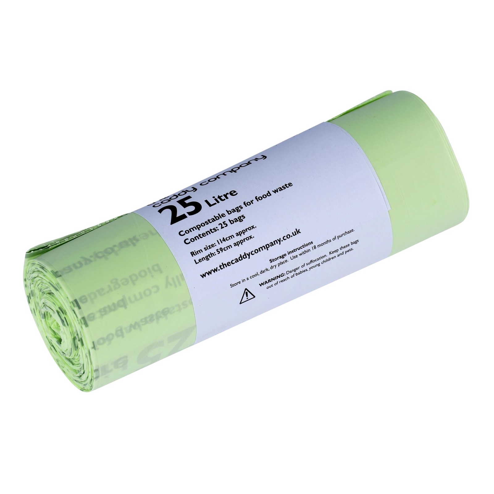 25 x 25 Litre Caddy Company Compostable Kerbside Caddy Bags-EN13432 25L Liners