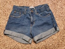 Levi Strauss Co Girl s Jean Shorts Size 14 Denim Blue Adjustable Waist