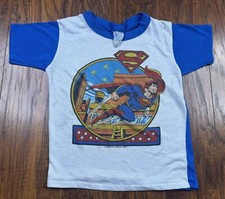 Vintage Superman Pajama Top T Shirt 1983 DC Comics Kids Size 10 Short sleeve O1