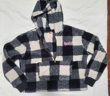 Levis Cozy Half Zip Hoodie Sherpa Pullover Half Zip Girls Sz 14