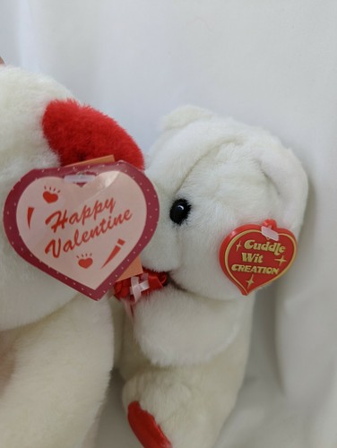 Cuddle Wit White Bear Plush Lot Valentines Love 9 Inch 7 Inch Stuffed Animal Toy - Picture 4 of 7