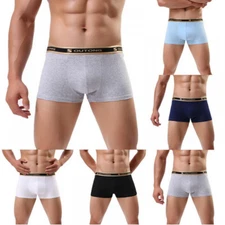 Mens Boxer Briefs Low Rise Short Trunks Underwear Regular Cotton Shorts Pants G