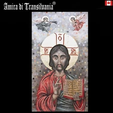 sacred religious art painting church jesus christ byzantine icon holy bible aceo