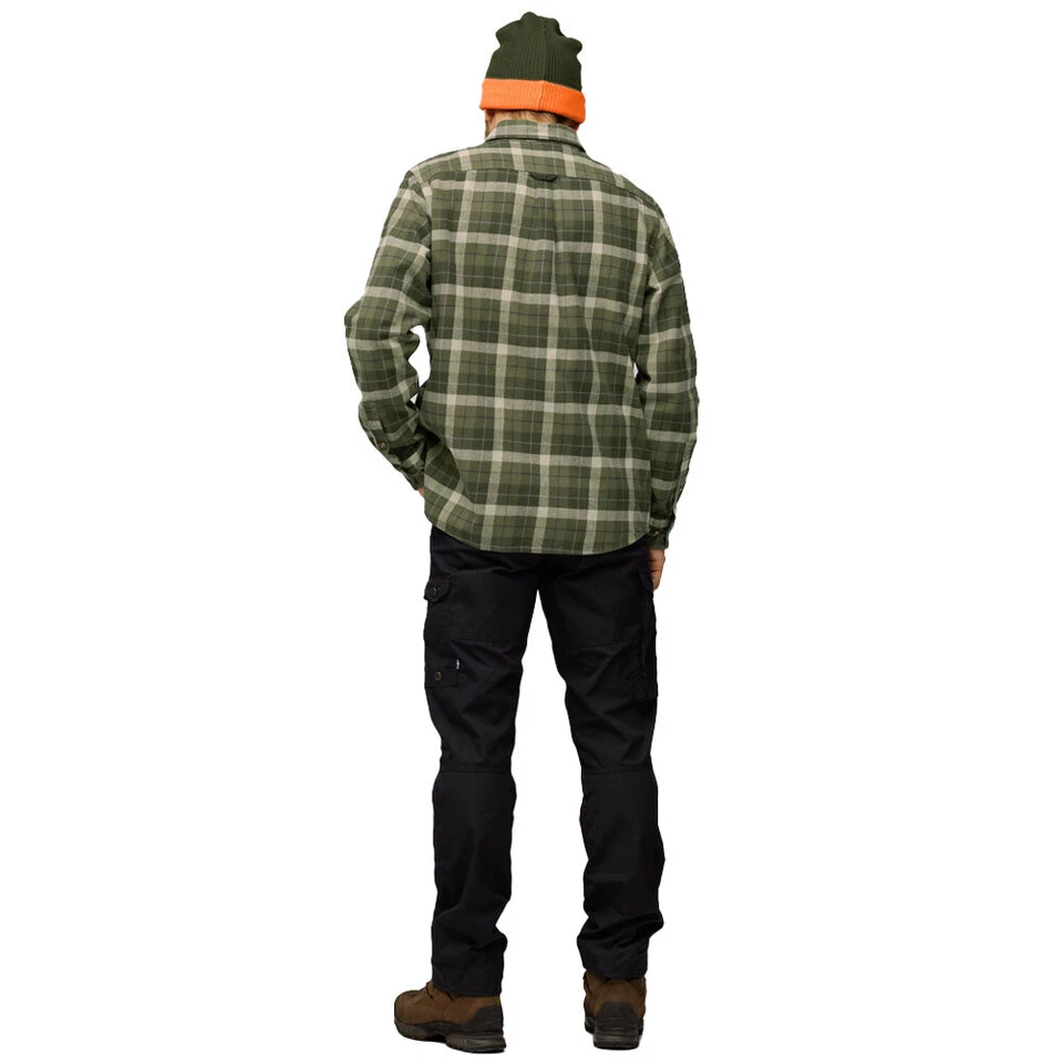 Fjällräven Värmland Pesado Franela Camiseta de Hombres Camisa Cuadros Verde - Imagen 4 de 4