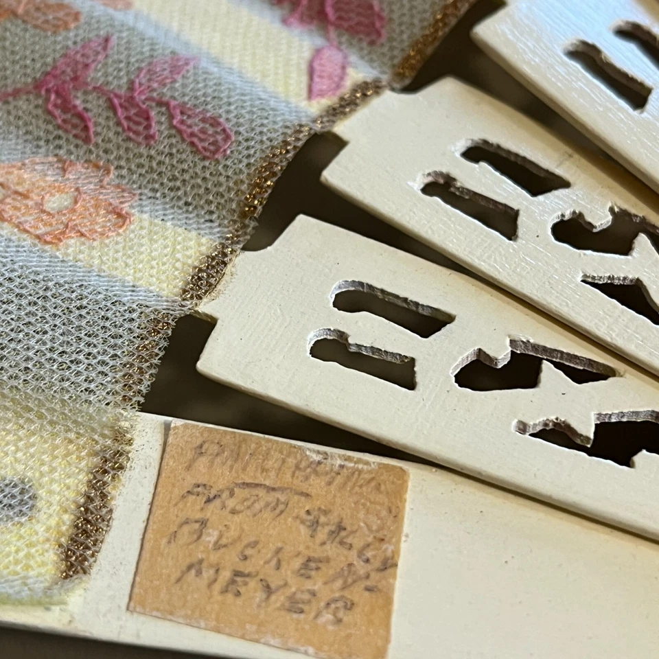 Винтажный деревянный и холщовый ручной вентилятор складной 1940-1950 Филиппины антикварный - Изображение 4 из 4