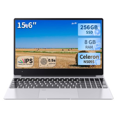 15.6'' IPS Laptop Intel Celeron N5095 DDR4 RAM-8GB SSD-256GB Windows Notebook PC