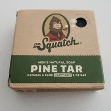 Dr. Squatch All-Natural Bar Soap for Men with Heavy Grit Pine Tar 5 oz Bar - NIB