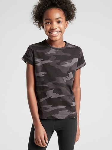 Black Camo Printed Daily Tee Shirt NWT 