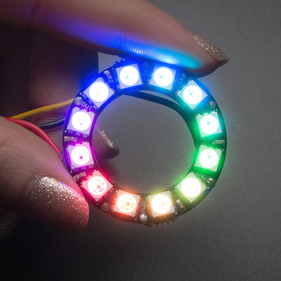 Adafruit NeoPixel Ring, 12 x 5050 RGB LED mit integriertem Treiber, für Arduino
