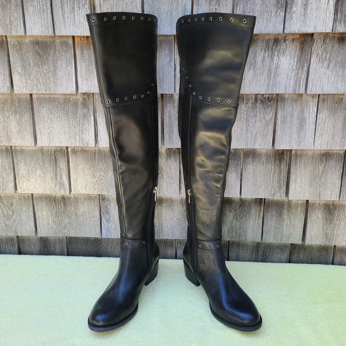 Vince Camuto Bestan Women s Over The Knee Bootsblack Leather Size 7M