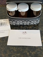 COACH Triple Pill Case Small Black Signature C's With Black Trim VERY RARE NWT