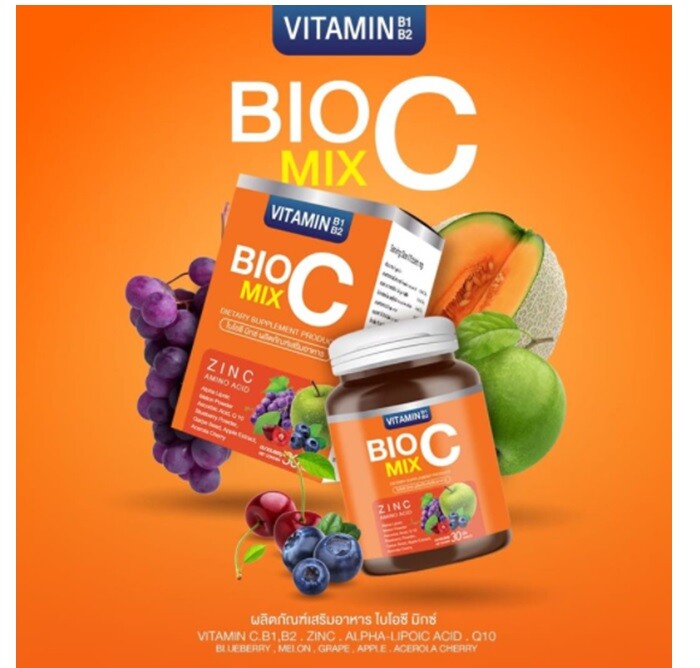 BioC Mix Vitamin C B1 B2 Zinc Q10 Antioxidant Bright Skin Immune
