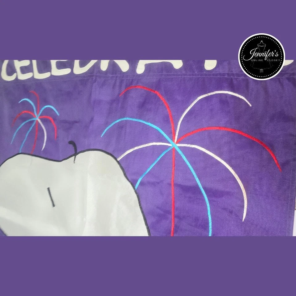 Meadow Creek Outdoor 4th of July Vintage 1999 Snoopy and Woodstock Flag - Image 4 of 4