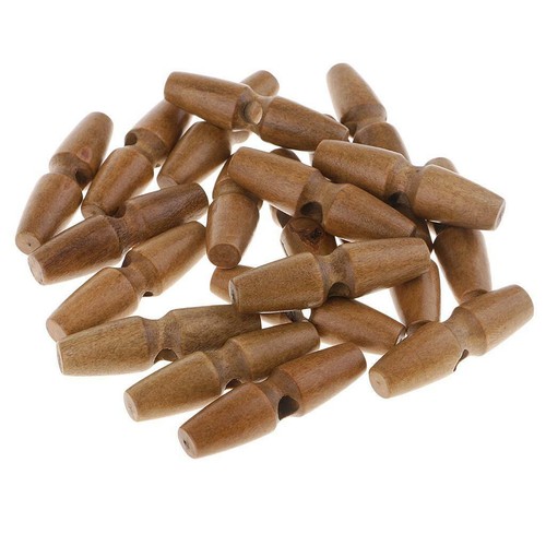 20Pcs Knitting Coat Duffle Toggle Wood Horn Buttons Clothing Accessories - Picture 5 of 6