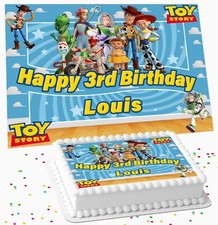 TOY STORY PERSONALISED BIRTHDAY PARTY ICING EDIBLE COSTCO CAKE TOPPER R2-51