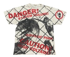 Vintage 1993 Jurassic Park Shirt Mens Sz M/L Velociraptor Front AOP Movie 90s